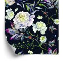 Tapeta Kwiaty Piwonie, Liście, Styl Vintage Flizelina 53x1000 TR-3258-VER-53