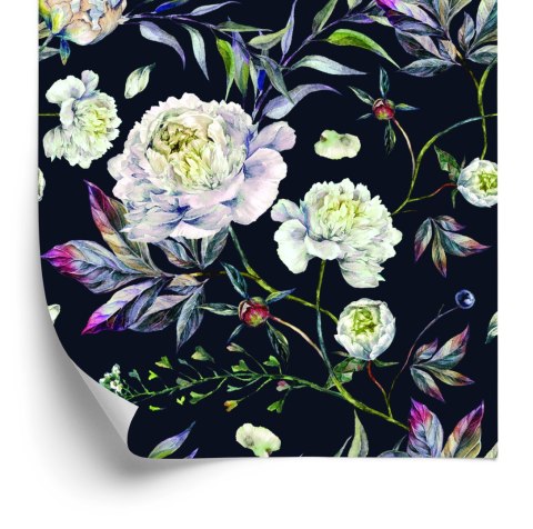 Tapeta Kwiaty Piwonie, Liście, Styl Vintage Flizelina 53x1000 TR-3258-VER-53