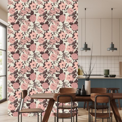 Tapeta Pastelowe Kwiaty W Stylu Vintage Flizelina 53x1000 TR-569-VER-53