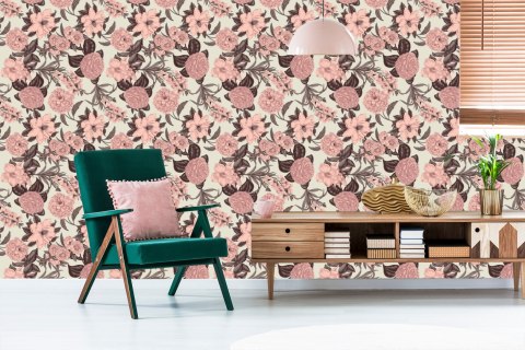 Tapeta Pastelowe Kwiaty W Stylu Vintage Flizelina 53x1000 TR-569-VER-53