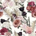 Tapeta Róże Z Liśćmi Paproci Flizelina 53x1000 TR-3429-VER-53