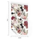 Tapeta Róże Z Liśćmi Paproci Flizelina 53x1000 TR-3429-VER-53
