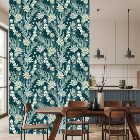 Tapeta Stylowe Kwiaty I Liście Flizelina 53x1000 TR-1277-VER-53