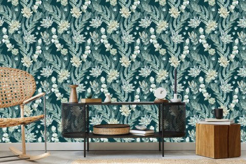 Tapeta Stylowe Kwiaty I Liście Flizelina 53x1000 TR-1277-VER-53