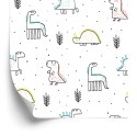 Tapeta Dinozaury Kropki Rośliny Do Pokoju Chłopca Flizelina 53x1000 TR-2250-VER-53