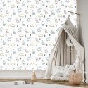 Tapeta Dinozaury Kropki Rośliny Do Pokoju Chłopca Flizelina 53x1000 TR-2250-VER-53