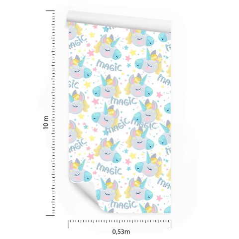 Tapeta Dla Dzieci - Magiczne Śpiące Jednorożce Flizelina 53x1000 TR-3368-VER-53