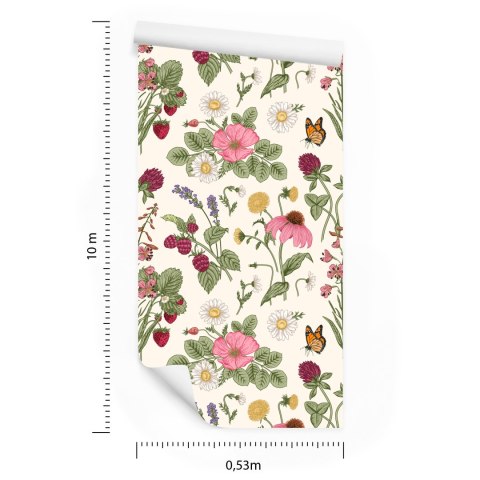 Tapeta Sezonowe Owoce Z Kwiatami Flizelina 53x1000 TR-3908-VER-53