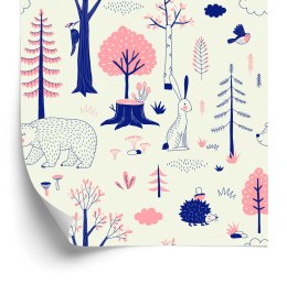 Tapeta Dla Dzieci - Leśne Zwierzątka W Jesiennym Lesie Flizelina 53x1000 TR-957-VER-53