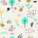 Tapeta Dla Dzieci - Pszczółki I Rośliny W Stylu Skandynawskim Flizelina 53x1000 TR-765-VER-53