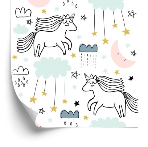 Tapeta Dla Dzieci - Śpiące Jednorożce Flizelina 53x1000 TR-317-VER-53