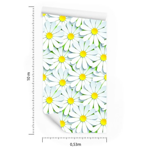 Tapeta Kwiaty - Rumianek 3D Flizelina 53x1000 TR-201-VER-53