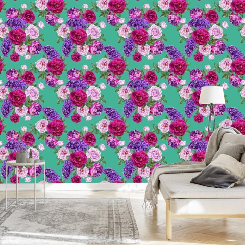 Tapeta Piękne Kolorowe Róże I Bzy Flizelina 53x1000 TR-568-VER-53