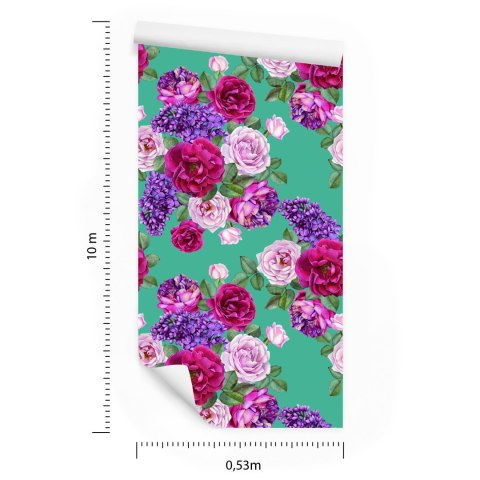 Tapeta Piękne Kolorowe Róże I Bzy Flizelina 53x1000 TR-568-VER-53