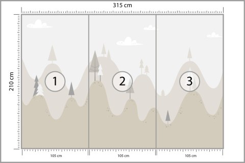 Fototapeta Bajkowe Wzgórza Flizelina Zmywalna 315x210 FT-2409-VEML315-210
