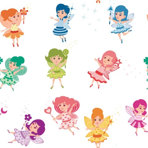 Tapeta Ścienna, Bajkowa, Wróżki, Do Pokoju Dziecka Flizelina 53x1000 TR-2383-VER-53