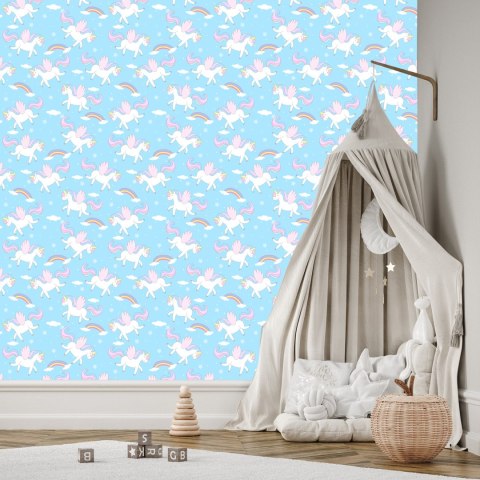 Tapeta Dla Dzieci - Urocze Jednorożco - Pegazy Flizelina 53x1000 TR-1132-VER-53