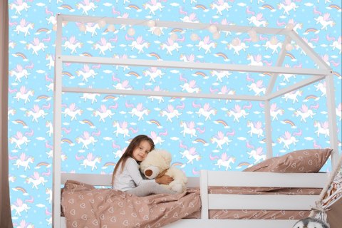 Tapeta Dla Dzieci - Urocze Jednorożco - Pegazy Flizelina 53x1000 TR-1132-VER-53