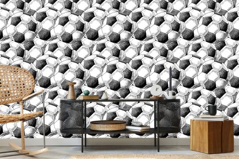 Tapeta Szkicowane Piłki Nożne Flizelina 53x1000 TR-6048-VER-53