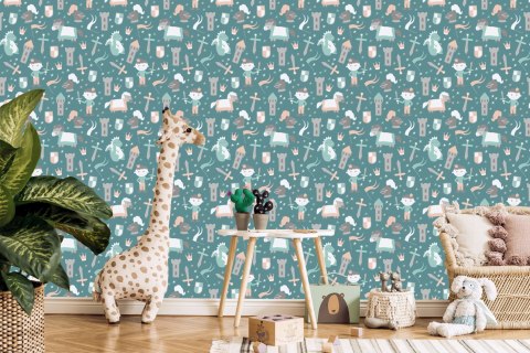 Tapeta Bajkowa Dla Dzieci, Konie, Gwiazdy, Rycerz Flizelina 53x1000 TR-3160-VER-53