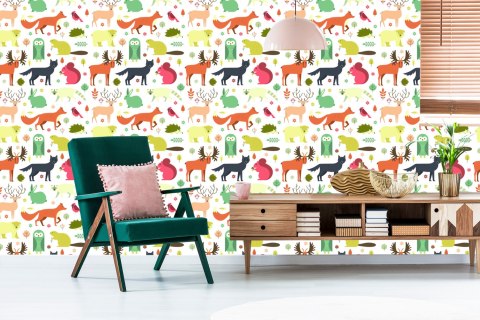 Tapeta Dla Dzieci - Cudowne Zwierzątka Leśne Flizelina 53x1000 TR-2943-VER-53