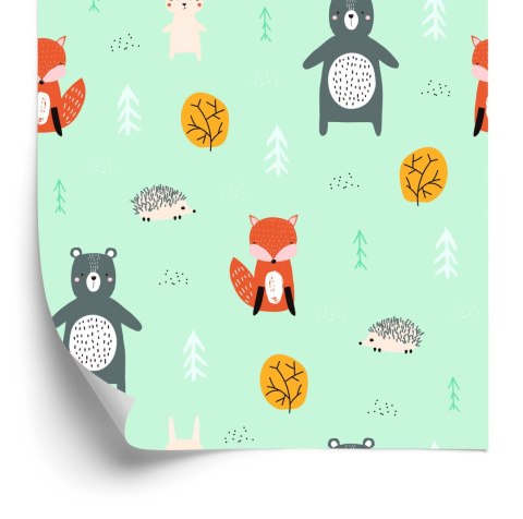 Tapeta Dla Dzieci - Leśne Zwierzątka W Pastelowych Barwach Flizelina 53x1000 TR-886-VER-53