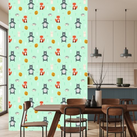 Tapeta Dla Dzieci - Leśne Zwierzątka W Pastelowych Barwach Flizelina 53x1000 TR-886-VER-53