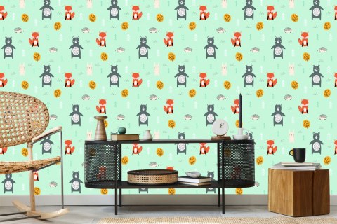 Tapeta Dla Dzieci - Leśne Zwierzątka W Pastelowych Barwach Flizelina 53x1000 TR-886-VER-53