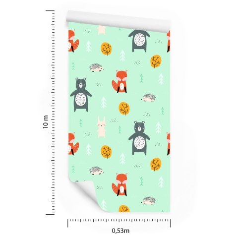 Tapeta Dla Dzieci - Leśne Zwierzątka W Pastelowych Barwach Flizelina 53x1000 TR-886-VER-53