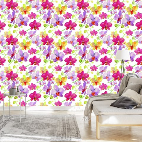 Tapeta Do Salonu Storczyki Kwiaty Przyroda Natura Flizelina 53x1000 TR-3453-VER-53