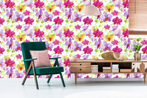 Tapeta Do Salonu Storczyki Kwiaty Przyroda Natura Flizelina 53x1000 TR-3453-VER-53