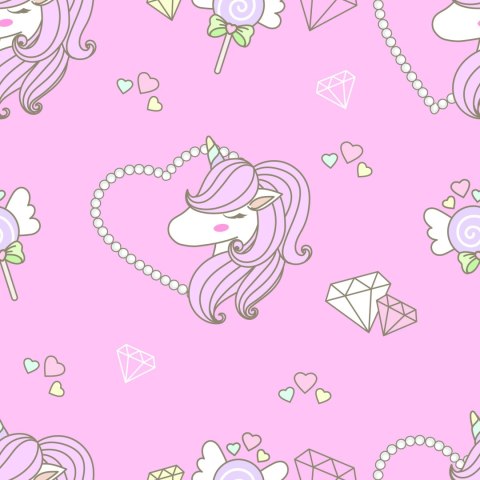 Tapeta Jednorożec Z Serduszkiem Flizelina 53x1000 TR-4588-VER-53