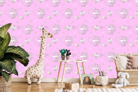 Tapeta Jednorożec Z Serduszkiem Flizelina 53x1000 TR-4588-VER-53