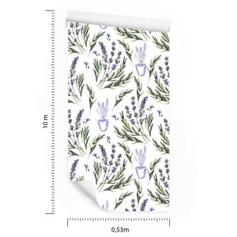 Tapeta Lawenda W Donicach Flizelina 53x1000 TR-2789-VER-53