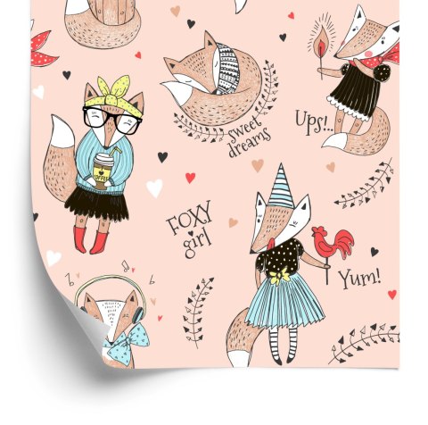 Tapeta Wesołe Liski Z Napisami Flizelina 53x1000 TR-3998-VER-53