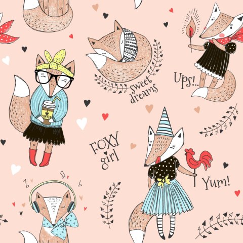 Tapeta Wesołe Liski Z Napisami Flizelina 53x1000 TR-3998-VER-53