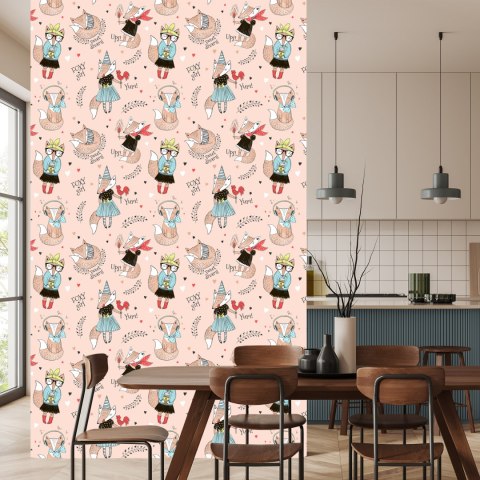 Tapeta Wesołe Liski Z Napisami Flizelina 53x1000 TR-3998-VER-53