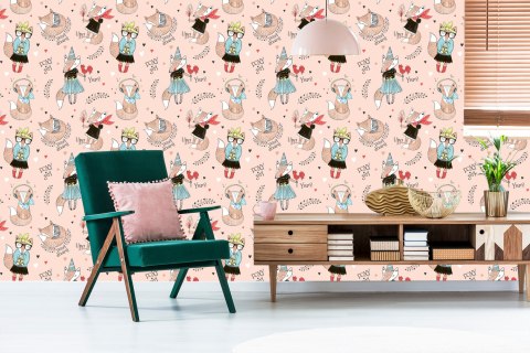 Tapeta Wesołe Liski Z Napisami Flizelina 53x1000 TR-3998-VER-53