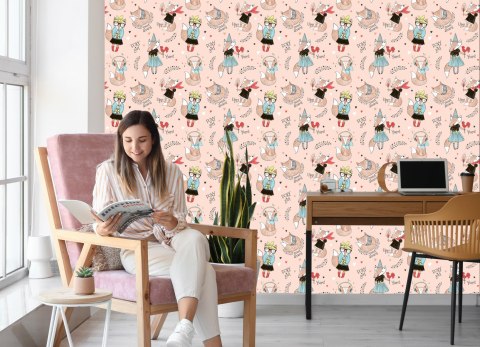 Tapeta Wesołe Liski Z Napisami Flizelina 53x1000 TR-3998-VER-53