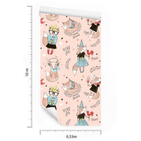 Tapeta Wesołe Liski Z Napisami Flizelina 53x1000 TR-3998-VER-53