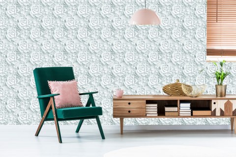 Tapeta 3D, Optyczna, Kwiaty, Liście, Salon, Biuro Flizelina 53x1000 TR-2709-VER-53