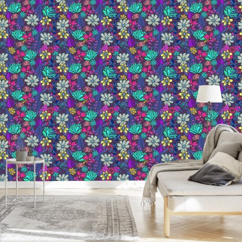 Tapeta Dla Dzieci - Bukiet Pięknych Kolorowych Kwiatów Flizelina 53x1000 TR-969-VER-53