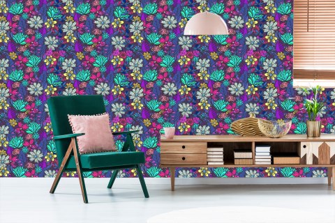 Tapeta Dla Dzieci - Bukiet Pięknych Kolorowych Kwiatów Flizelina 53x1000 TR-969-VER-53