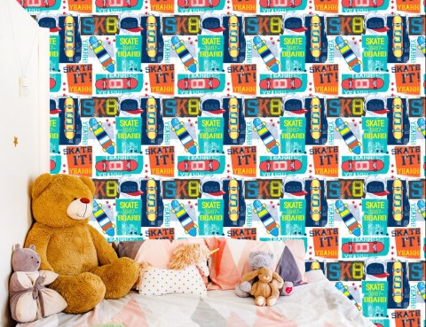 Tapeta Deskorolki I Napisy Flizelina 53x1000 TR-4146-VER-53