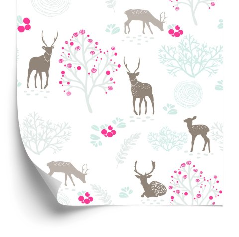 Tapeta Dla Dzieci - Jelenie, Sarny, Drzewa Flizelina 53x1000 TR-1546-VER-53