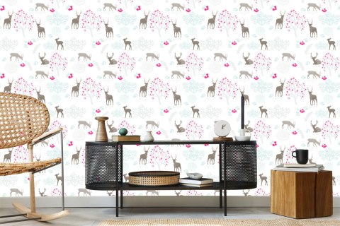 Tapeta Dla Dzieci - Jelenie, Sarny, Drzewa Flizelina 53x1000 TR-1546-VER-53