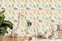 Tapeta Dla Dzieci - Kolorowe Kotki I Roślinki Flizelina 53x1000 TR-1008-VER-53