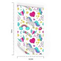 Tapeta Dla Dzieci - Magiczne Kolorowe Jednorożce Flizelina 53x1000 TR-2258-VER-53