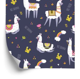 Tapeta Do Pokoju Dziecka, Lama, Zwierzęta, Tęcza Flizelina 53x1000 TR-1643-VER-53