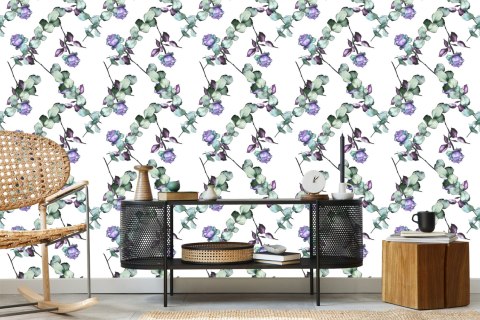 Tapeta Fioletowe Róże Flizelina 53x1000 TR-4798-VER-53